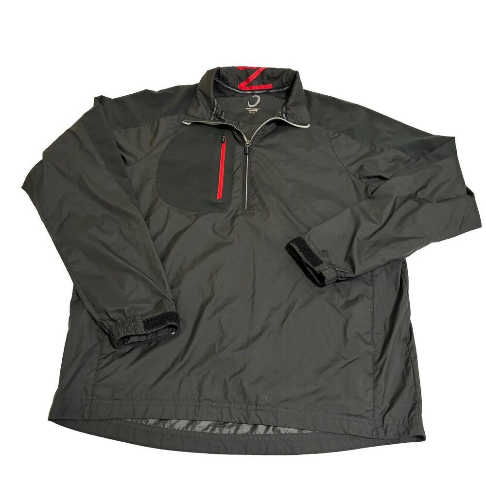 Zero Restriction Tour Series Black 1/2 Zip Windbreaker Gorpcore Camp Mens Size S